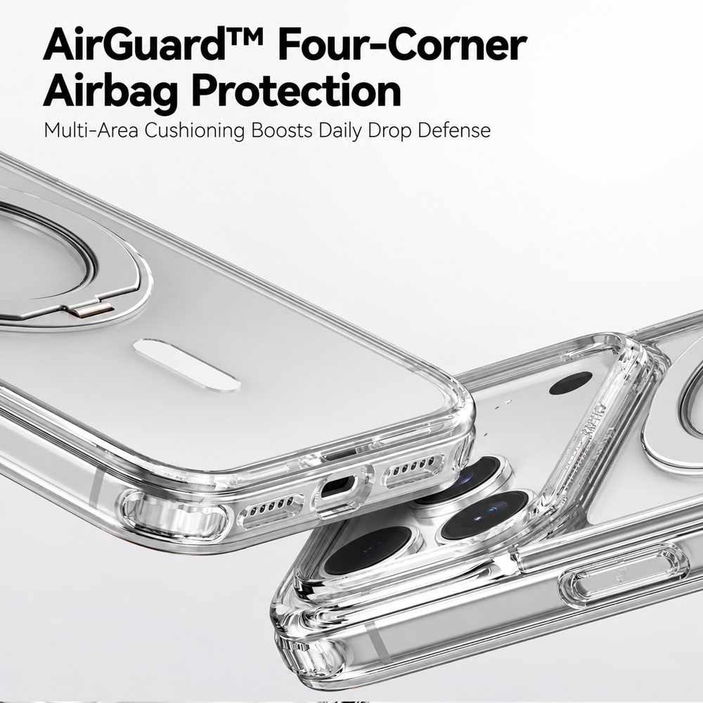 Picture of Apple iPhone 18 Pro Max Case | RAPTIC Air Stand 360 Degree Rotatable Kickstand Drop Protection Case for iPhone 18 Pro Max – Clear