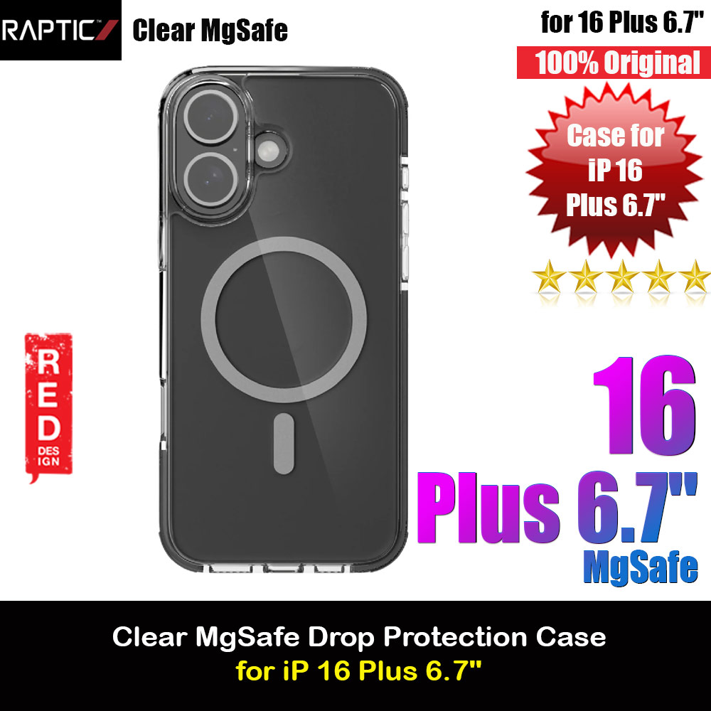 Picture of Raptic Clear MgSafe Magnetic Compatible Drop Protection Case for iPhone 16 Plus 6.7 (Black) Apple iPhone 16 Plus 6.7- Apple iPhone 16 Plus 6.7 Cases, Apple iPhone 16 Plus 6.7 Covers, iPad Cases and a wide selection of Apple iPhone 16 Plus 6.7 Accessories in Malaysia, Sabah, Sarawak and Singapore 