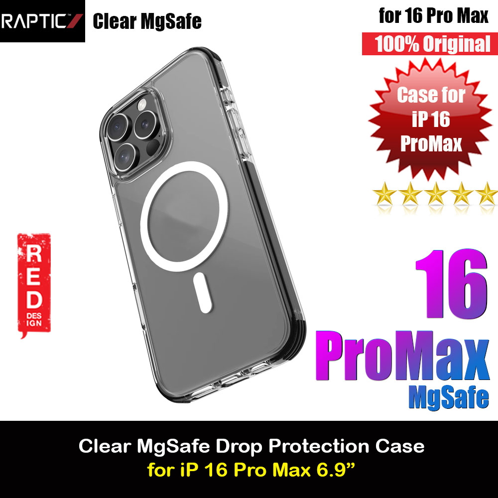 Picture of Raptic Clear MgSafe Magnetic Compatible Drop Protection Case for iPhone 16 Pro Max 6.9 (Black) Apple iPhone 16 Pro Max 6.9- Apple iPhone 16 Pro Max 6.9 Cases, Apple iPhone 16 Pro Max 6.9 Covers, iPad Cases and a wide selection of Apple iPhone 16 Pro Max 6.9 Accessories in Malaysia, Sabah, Sarawak and Singapore 