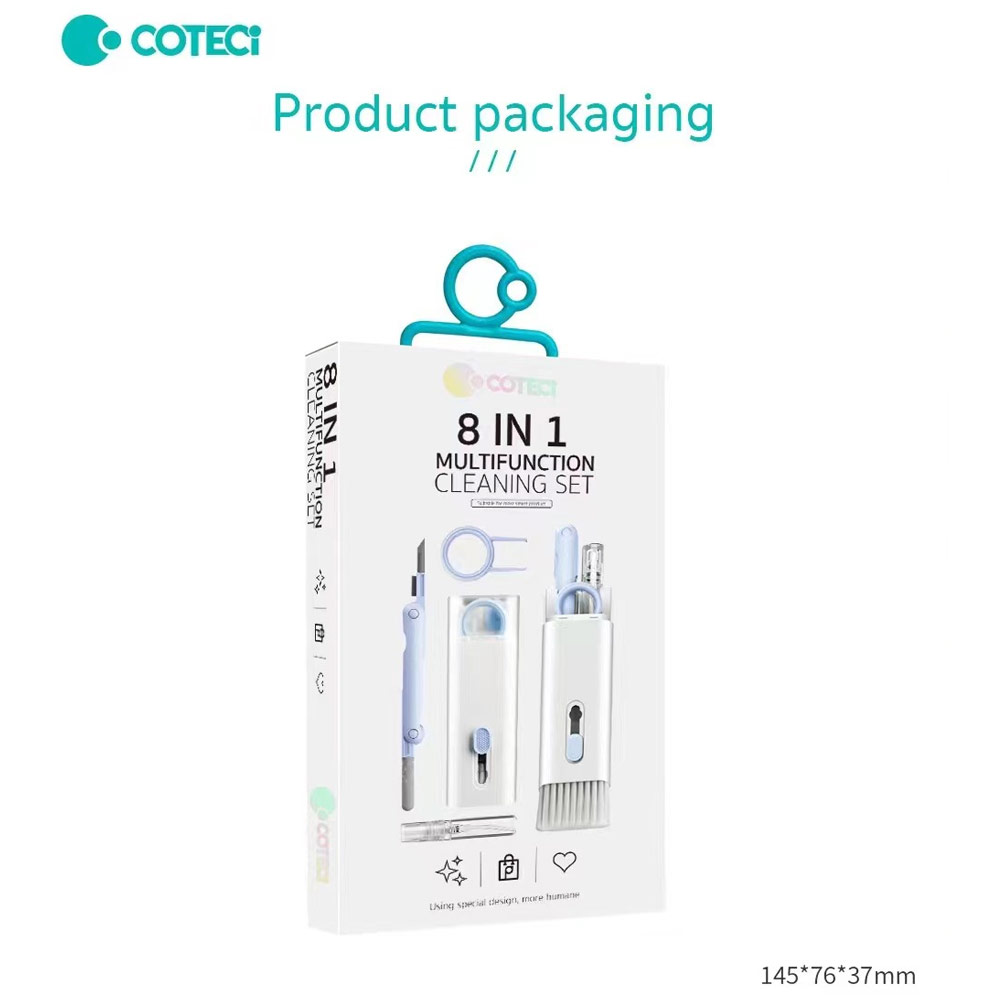 Picture of Coteci 8 in 1 Keyboard Cleaning Kits Airpods Cleaner Headset Cleaner Pen Laptop Screen Cleaning Bluetooth Earphones Cleaning Kit Phone Screen Cleaning Kit