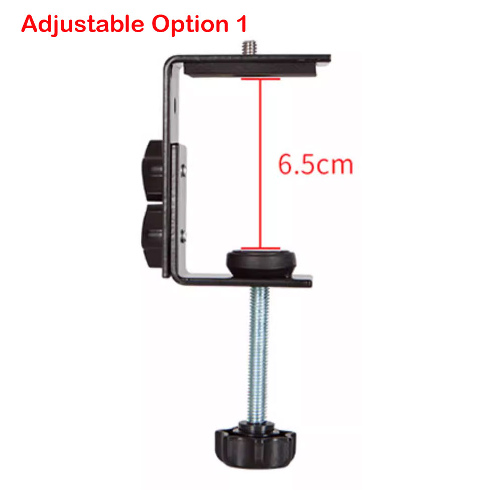 Picture of Red Design Selected Adjustable 1cm to 9cm Desktop Tablet Metal Clamp with 1-4 Screw Socket Mount (Black)