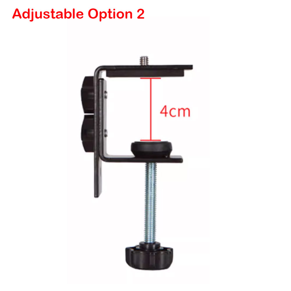 Picture of Red Design Selected Adjustable 1cm to 9cm Desktop Tablet Metal Clamp with 1-4 Screw Socket Mount (Black)