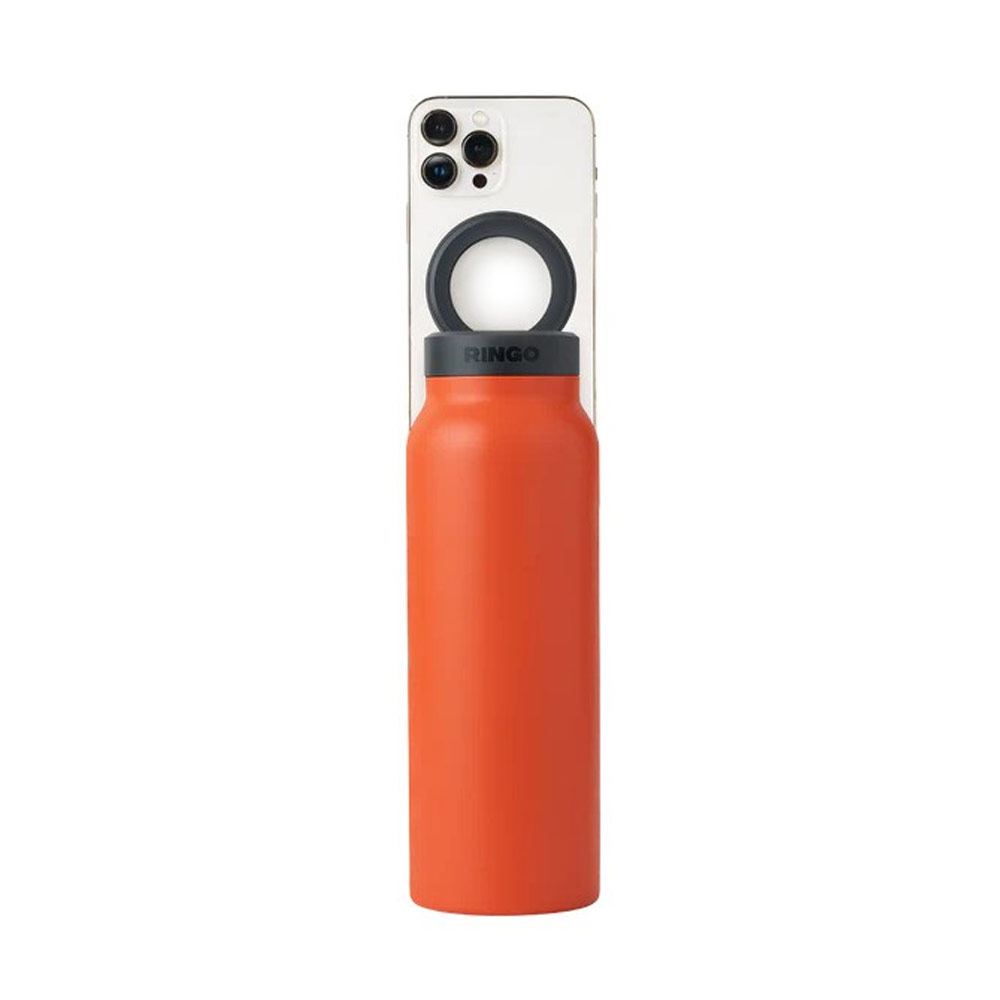 Picture of Ringo Stainless Steel Water Bottle with Magnetic Magsafe Compatible Lid 24oz 700 ml BPA Free (Orange)