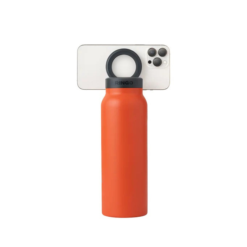 Picture of Ringo Stainless Steel Water Bottle with Magnetic Magsafe Compatible Lid 24oz 700 ml BPA Free (Orange)