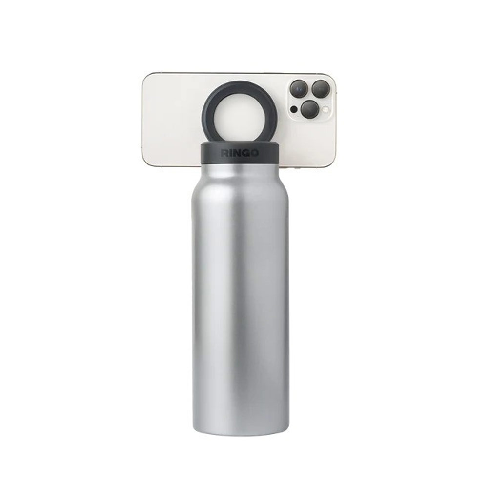 Picture of Ringo Stainless Steel Water Bottle with Magnetic Magsafe Compatible Lid 24oz 700 ml BPA Free (Steel)