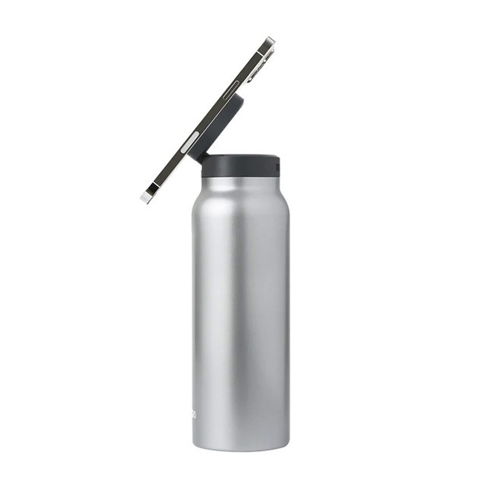 Picture of Ringo Stainless Steel Water Bottle with Magnetic Magsafe Compatible Lid 24oz 700 ml BPA Free (Steel)