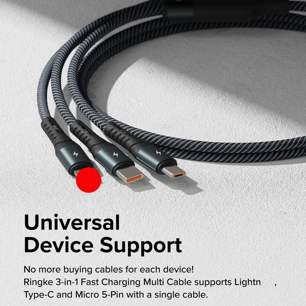 Picture of Ringke Universal 3 in 1 Fast Charging Multi Cable (120cm)