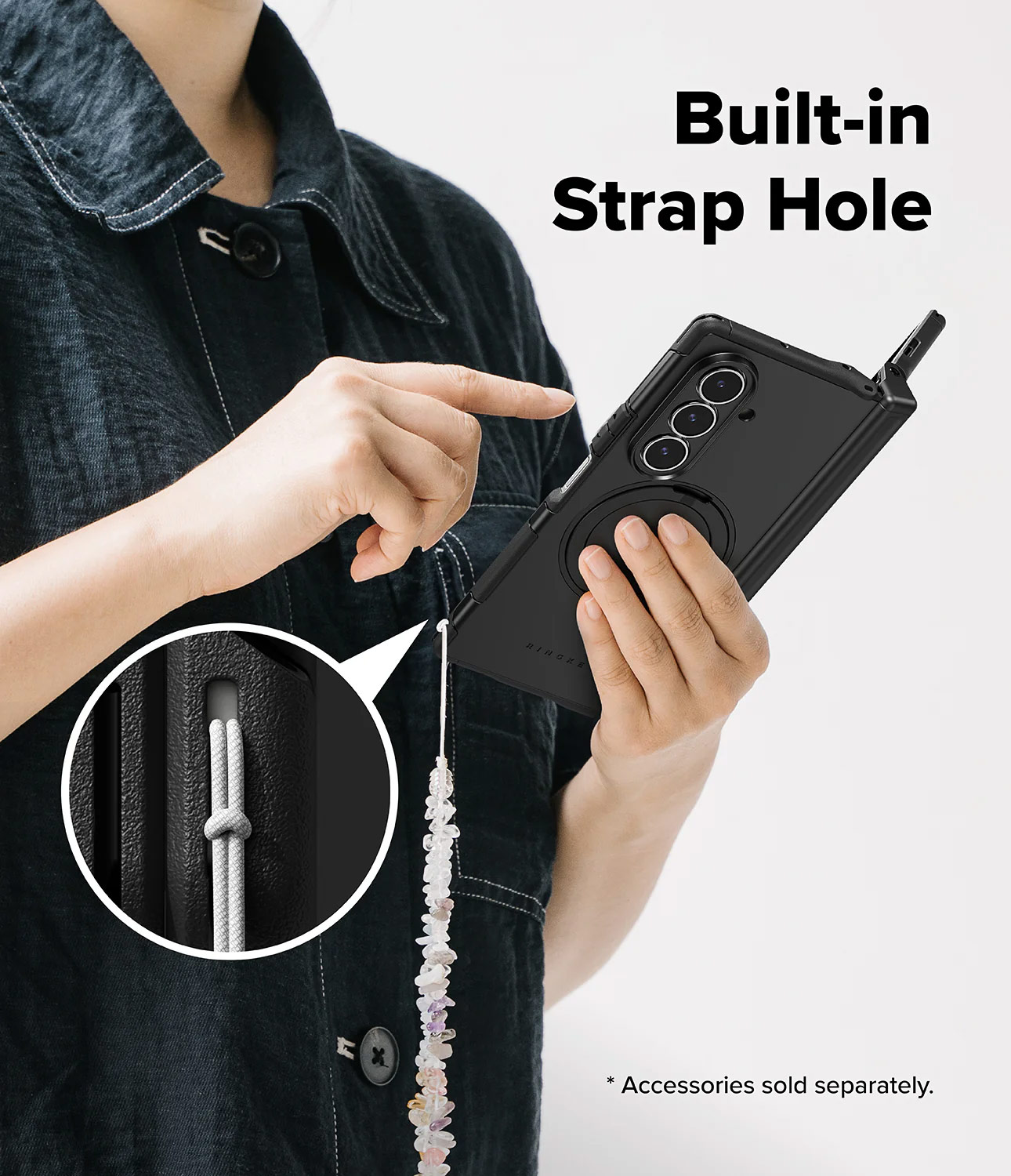 Picture of Samsung Galaxy Z Fold 7 Case | Ringke Alles Magnetic Kickstand Protection Case for Samsung Galaxy Z Fold 7 (Black)