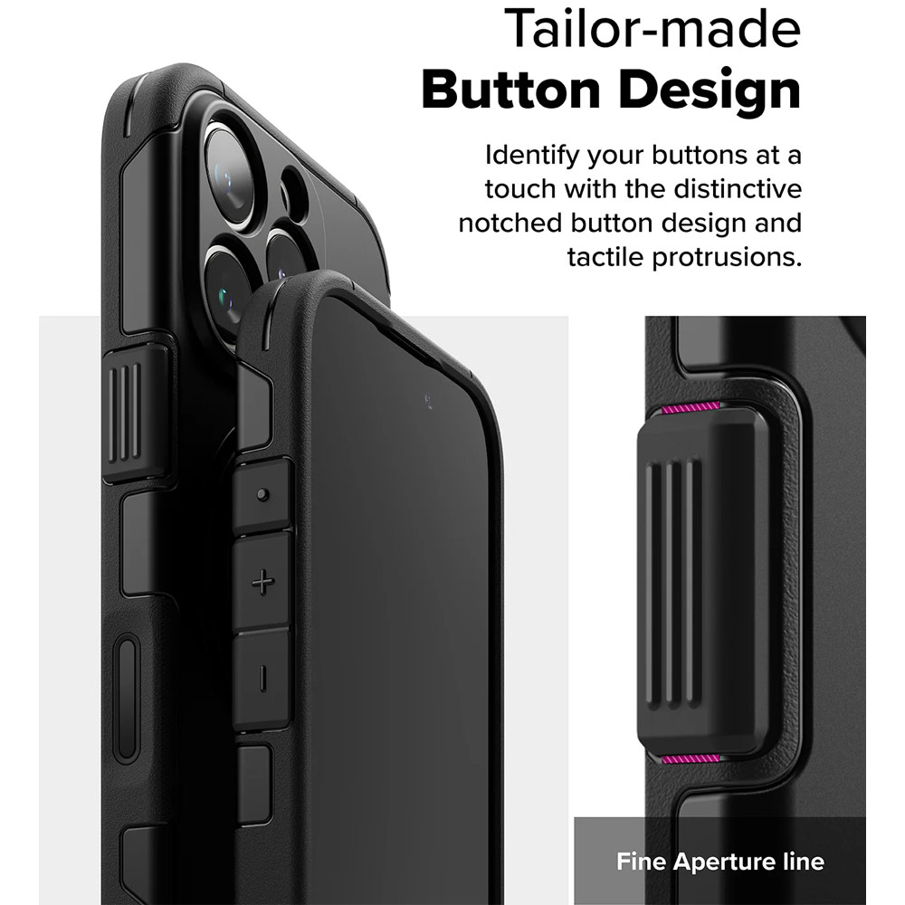 Picture of Apple iPhone 16 Pro 6.3 Case | Ringke Alles Heavy Duty Drop Protection Magnetic Case with Ring Stand for iPhone 16 Pro (Black)