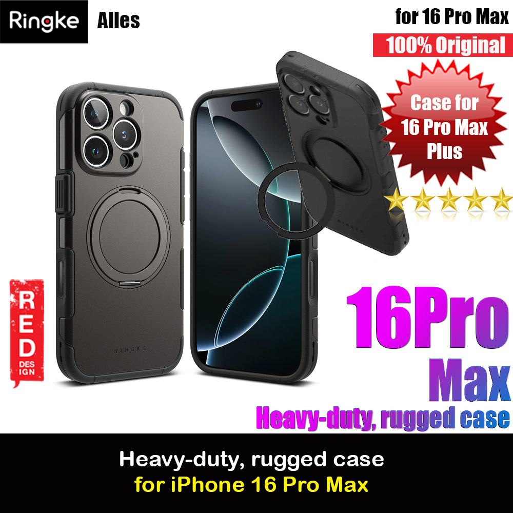 Picture of Ringke Alles Heavy Duty Drop Protection Magnetic Case with Ring Stand for iPhone 16 Pro Max (Gunmetal) Apple iPhone 16 Pro Max 6.9- Apple iPhone 16 Pro Max 6.9 Cases, Apple iPhone 16 Pro Max 6.9 Covers, iPad Cases and a wide selection of Apple iPhone 16 Pro Max 6.9 Accessories in Malaysia, Sabah, Sarawak and Singapore 