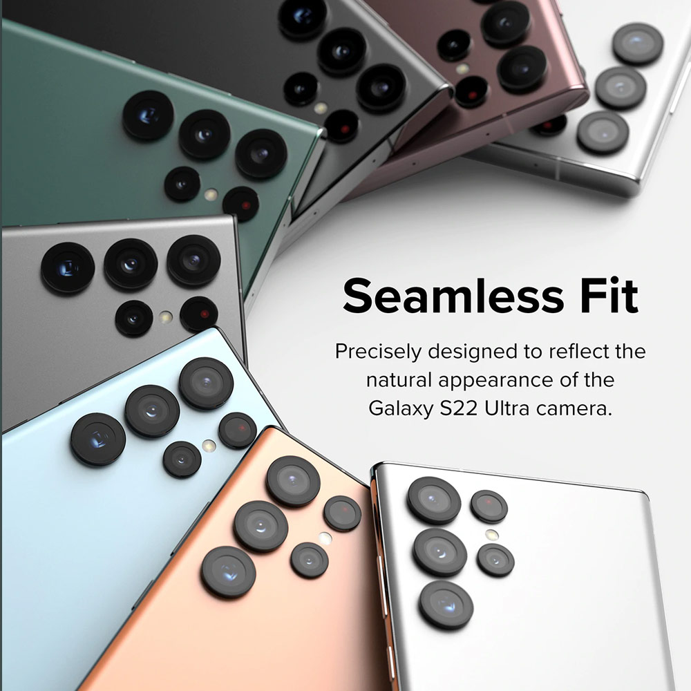 Picture of Samsung Galaxy S22 Ultra 5G 6.8  | Ringke Camera Lens Frame Glass Protector for Samsung Galaxy S22 Ultra (Black)