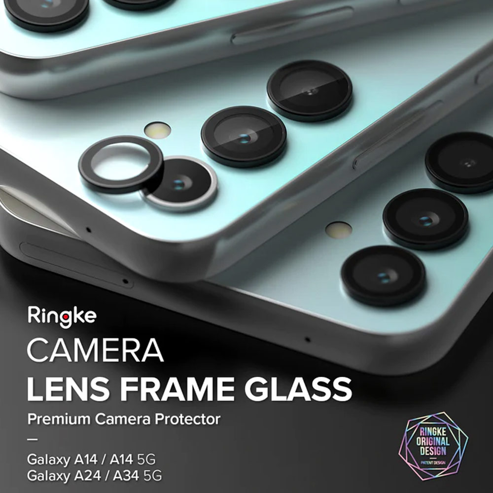 Picture of Samsung Galaxy A14 5G  | Ringke Camera Lens Frame Glass for Samsung Galaxy A34 A24 A14 (Black)