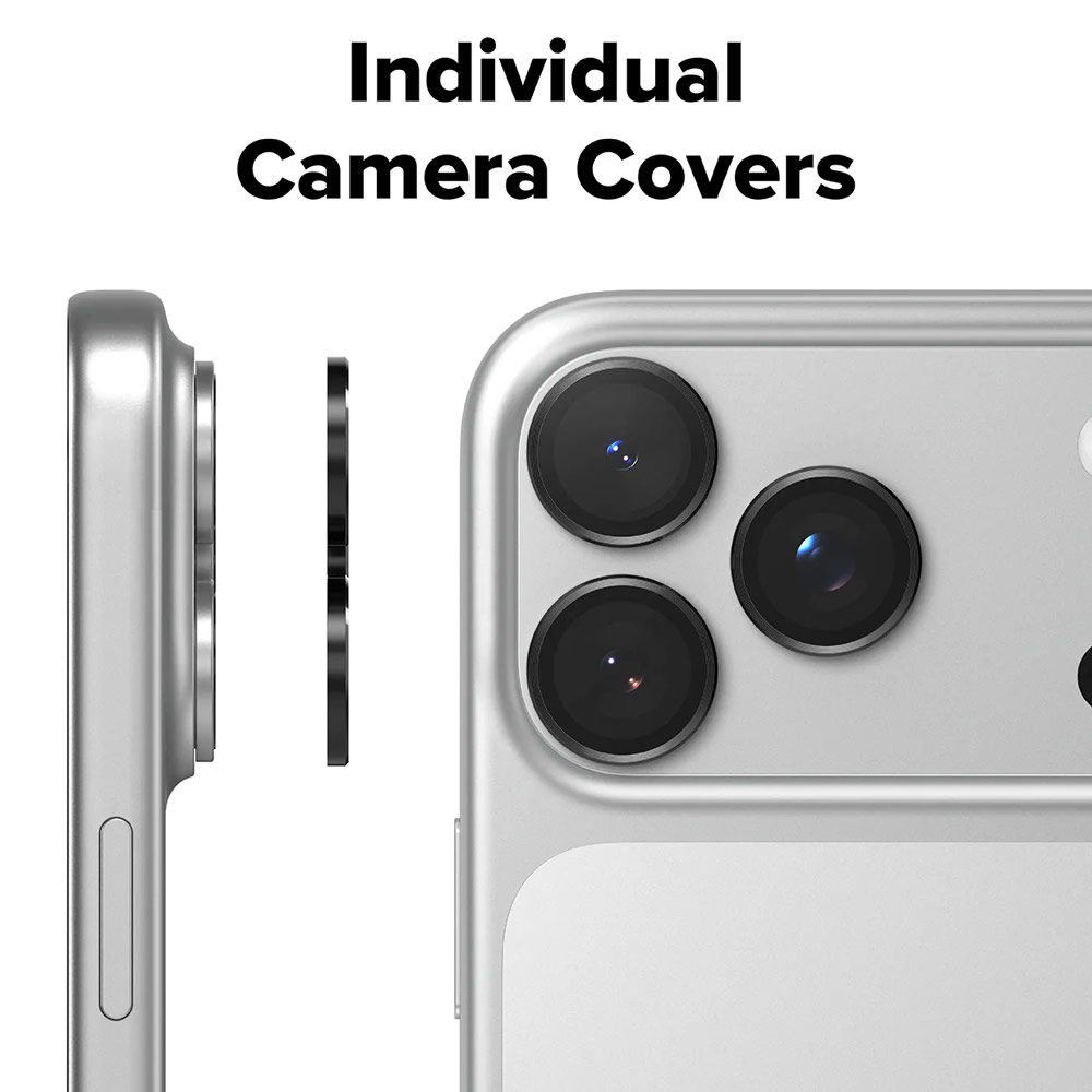 Picture of Apple iPhone 17 Pro 6.3  | Ringke Camera Lens Frame Glass Protector with Easy Installation for iPhone 17 Pro Max 6.9 iPhone 17 Pro 6.3 (Black)