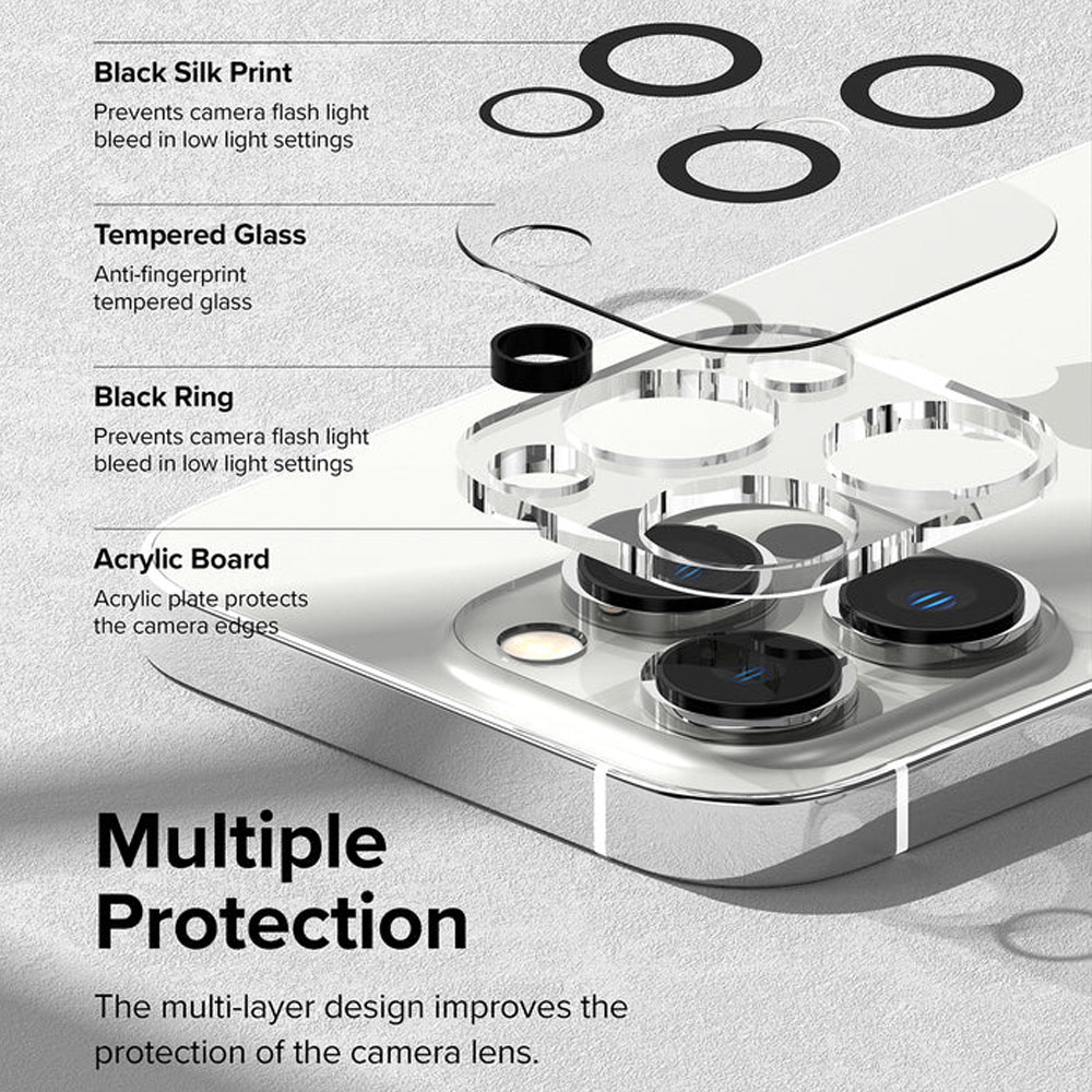 Picture of Apple iPhone 14 Pro Max 6.7  | Ringke Camera Lens Glass Protector for Apple iPhone 14 Pro Max 6.7 iPhone 14 Pro 6.1  (Clear)