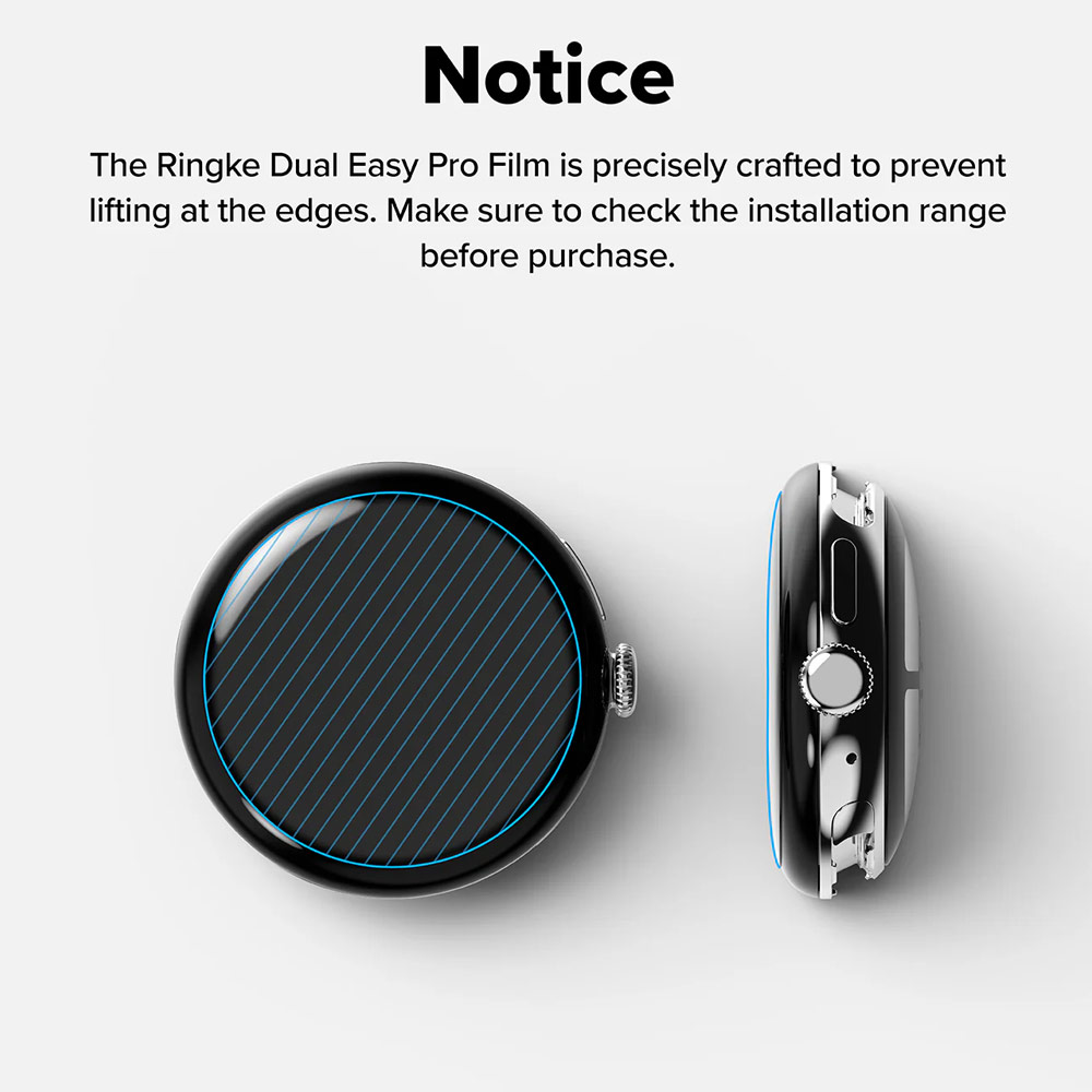 Picture of Google Pixel Watch 41mm Screen Protector | Ringke Screen Protector Dual Easy Film Pro High Quality EPU Self Healing Anti Finger Print Soft Screen Protector for Google Pixel Watch 4 41mm (Clear) 2pcs