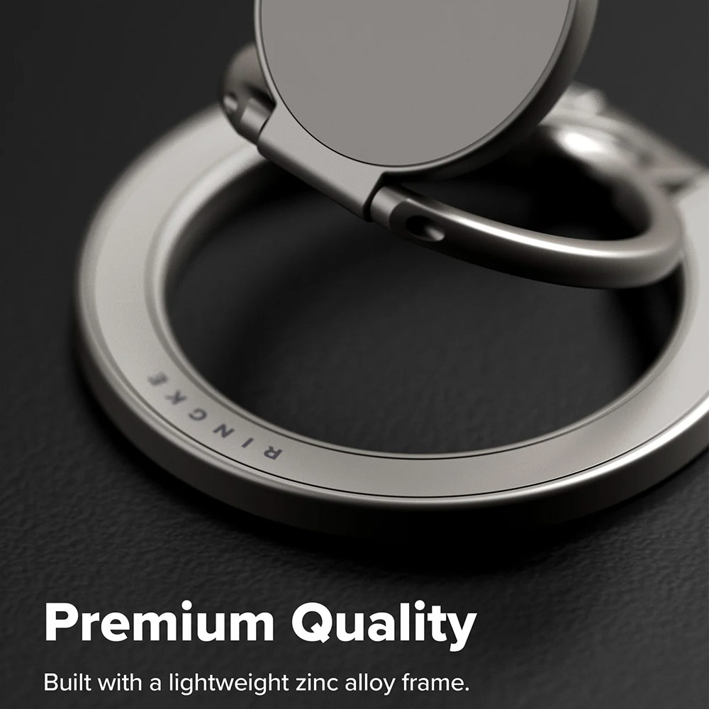 Picture of Ringke Dual Magnetic Smart Holder Phone Grip and Kickstand Stand Zinc Alloy (Satin Silver)