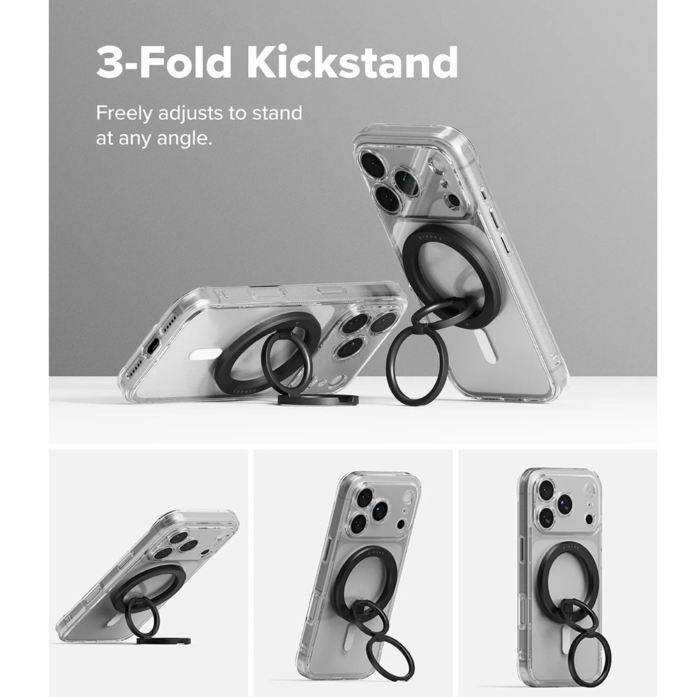 Picture of Ringke Dual Magnetic Smart Ring Phone Grip and Kickstand Stand Zinc Alloy (Black)