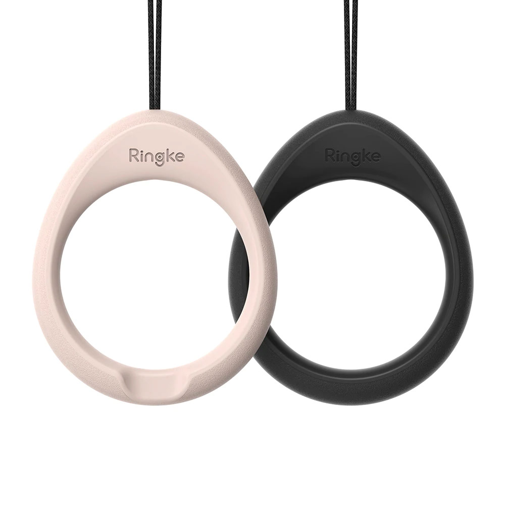 Picture of Ringke Finger Ring Strap for Smartphone Case Strap Camera Strap Airpods Pro Airpods 3 Strap (Black and Pink Sand)