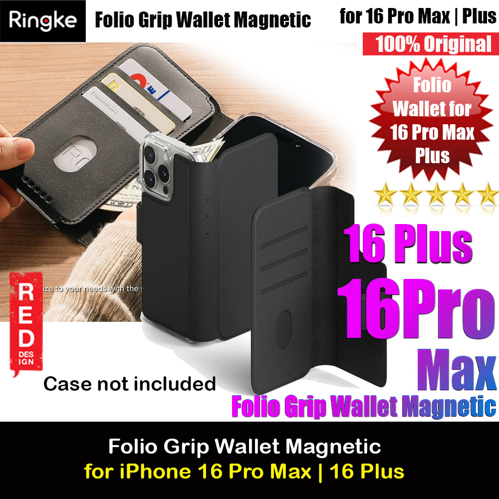 Picture of Ringke Folio Grip Wallet Magnetic Flip Cover Card Holder for iPhone 16 Pro Max iPhone 16 Plus (Black) Apple iPhone 15 Plus 6.7- Apple iPhone 15 Plus 6.7 Cases, Apple iPhone 15 Plus 6.7 Covers, iPad Cases and a wide selection of Apple iPhone 15 Plus 6.7 Accessories in Malaysia, Sabah, Sarawak and Singapore 