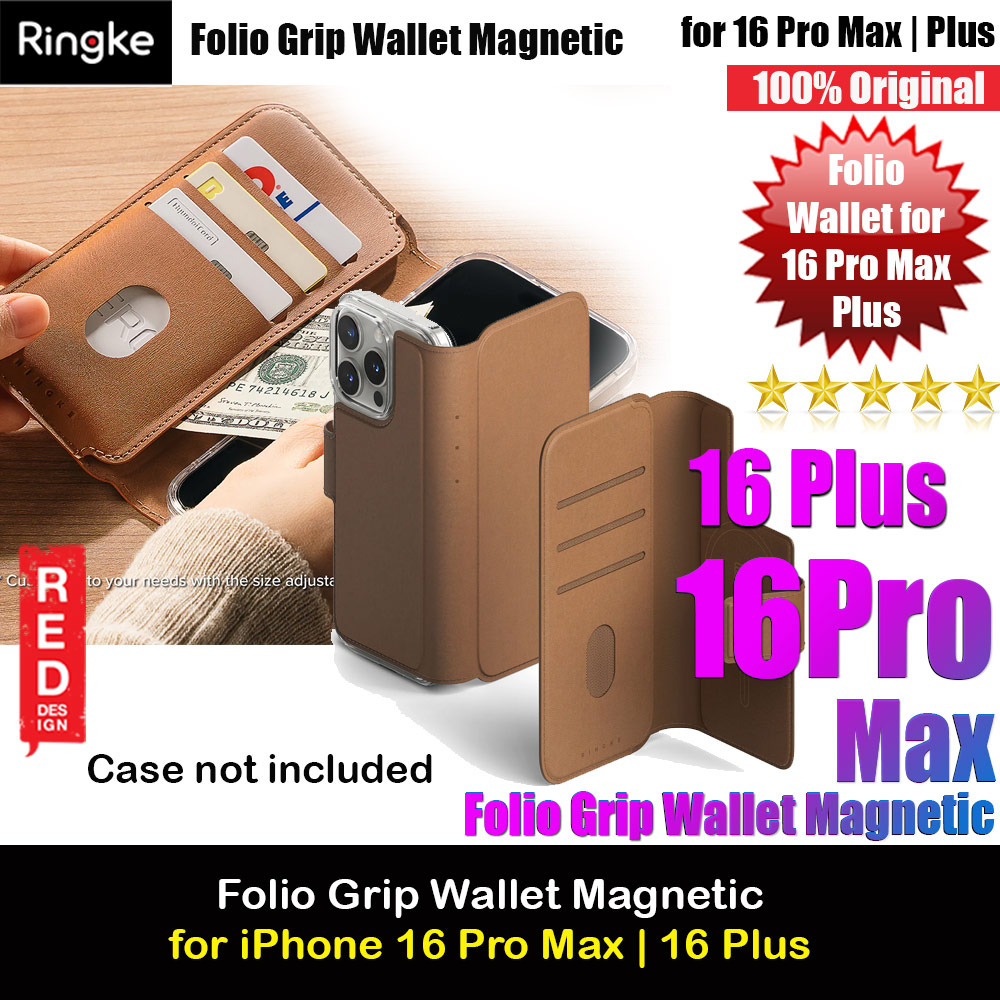 Picture of Ringke Folio Grip Wallet Magnetic Flip Cover Card Holder for iPhone 16 Pro Max iPhone 16 Plus (Brown) Apple iPhone 15 Plus 6.7- Apple iPhone 15 Plus 6.7 Cases, Apple iPhone 15 Plus 6.7 Covers, iPad Cases and a wide selection of Apple iPhone 15 Plus 6.7 Accessories in Malaysia, Sabah, Sarawak and Singapore 