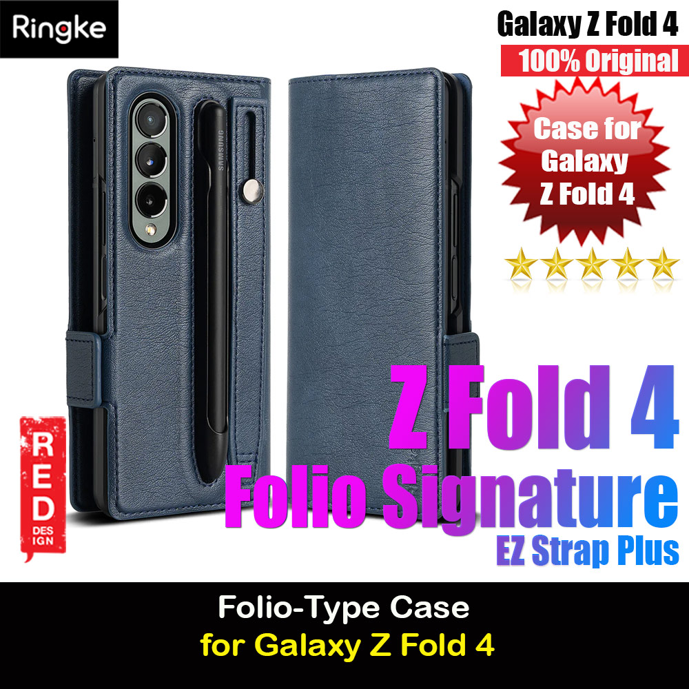 Picture of Ringke Folio Signature EZ Strap Plus PU leather Flip Case with Card Pen Holder for Samsung Galaxy Z Fold 4 (Navy) Samsung Galaxy Z Fold 4- Samsung Galaxy Z Fold 4 Cases, Samsung Galaxy Z Fold 4 Covers, iPad Cases and a wide selection of Samsung Galaxy Z Fold 4 Accessories in Malaysia, Sabah, Sarawak and Singapore 
