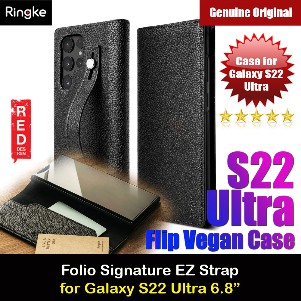 Picture of Ringke Folio Signature EZ Strap Vegan Leather Flip Card Case for Samsung Galaxy S22 Ultra 6.8 (Matte Black) Samsung Galaxy S22 Ultra 5G 6.8- Samsung Galaxy S22 Ultra 5G 6.8 Cases, Samsung Galaxy S22 Ultra 5G 6.8 Covers, iPad Cases and a wide selection of Samsung Galaxy S22 Ultra 5G 6.8 Accessories in Malaysia, Sabah, Sarawak and Singapore 