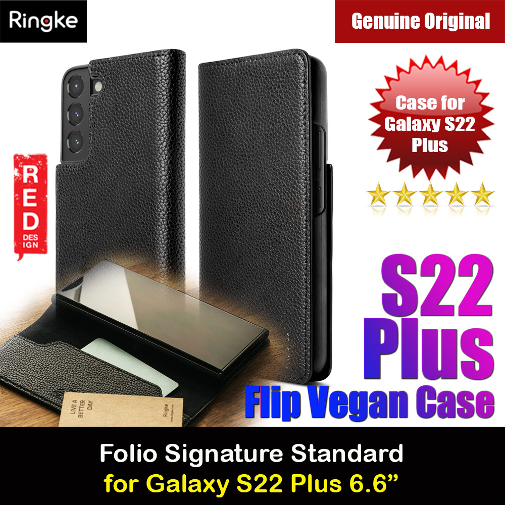 Picture of Ringke Folio Signature Standard Vegan Leather Flip Card Case for Samsung Galaxy S22 Plus 6.6 (Matte Black) Samsung Galaxy S22 Plus 6.6- Samsung Galaxy S22 Plus 6.6 Cases, Samsung Galaxy S22 Plus 6.6 Covers, iPad Cases and a wide selection of Samsung Galaxy S22 Plus 6.6 Accessories in Malaysia, Sabah, Sarawak and Singapore 