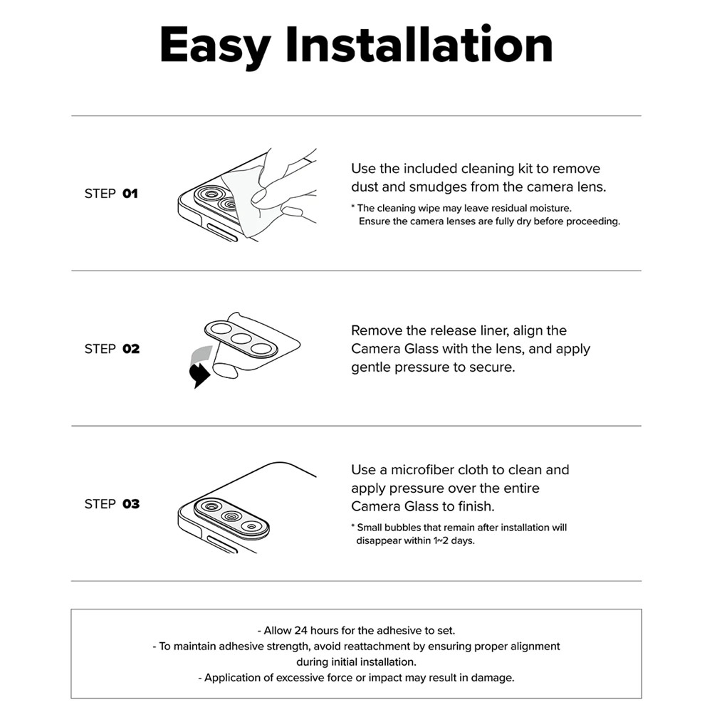 Picture of Samsung Galaxy A57  | Ringke Full coverage camera protector  with Easy Installation for Samsung Galaxy A57 (Black)