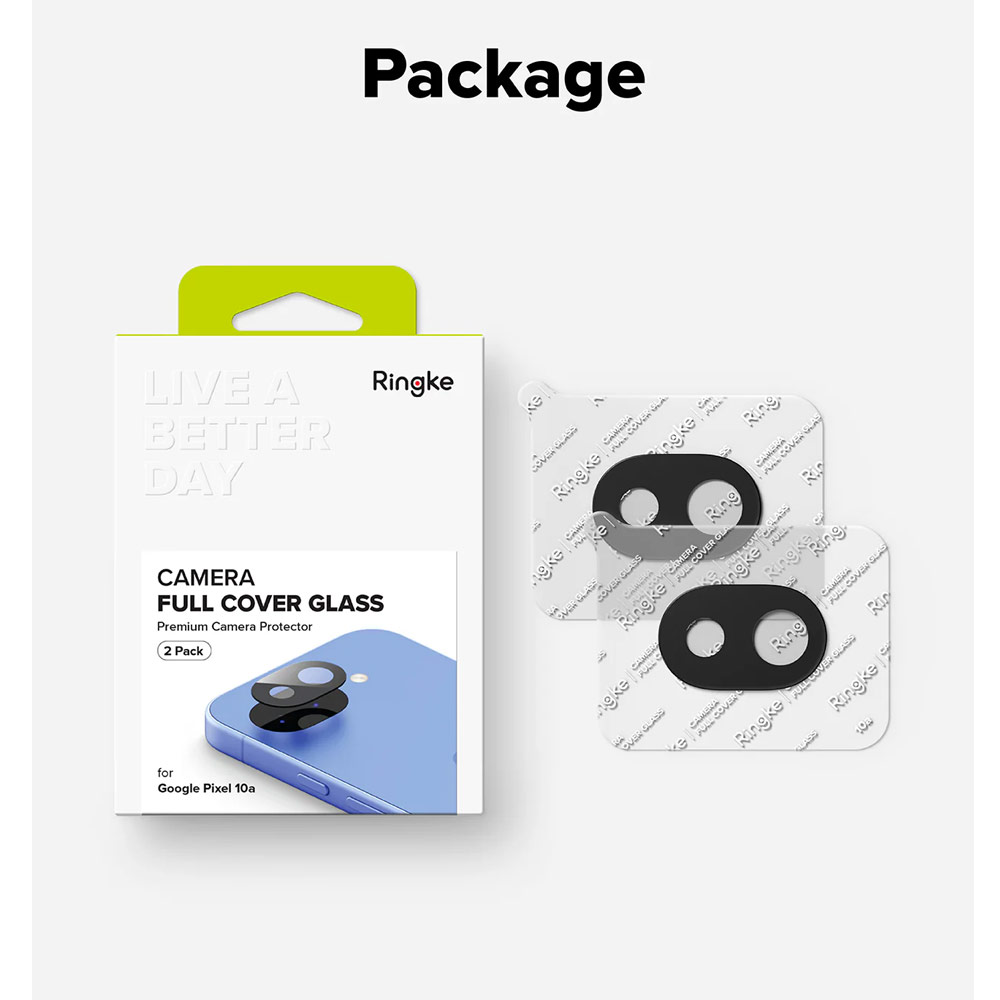 Picture of Google Pixel 10a  | Ringke Full coverage camera protector  with Easy Installation for Google Pixel 10a (Black)