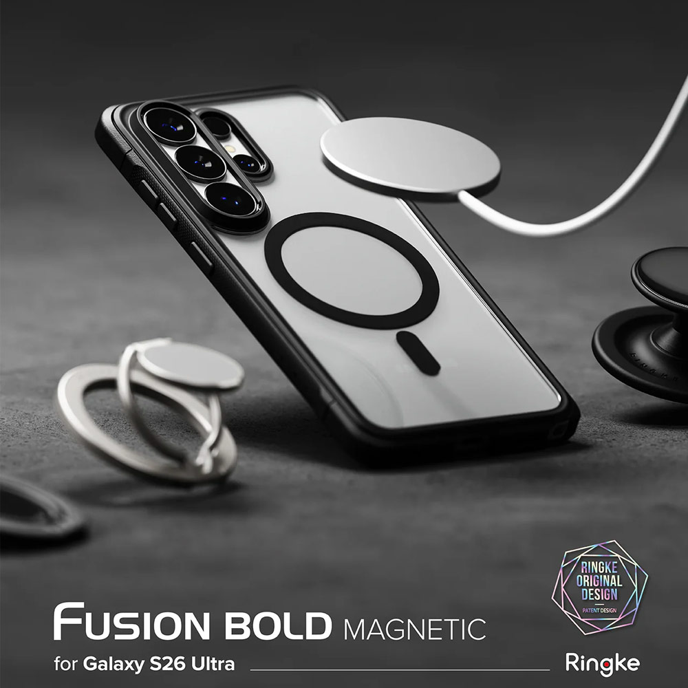 Picture of Samsung Galaxy S26 Ultra Case | Ringke Fusion Bold Magnetic Transparent Protection Case for Samsung Galaxy S26 Ultra (Black)