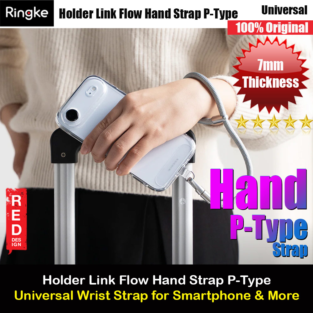 Picture of Ringke Holder Link and Flow Hand Strap P-Type Wrist Strap Phone Strap for closed-bottom phone case (Silky Silver) Red Design- Red Design Cases, Red Design Covers, iPad Cases and a wide selection of Red Design Accessories in Malaysia, Sabah, Sarawak and Singapore 