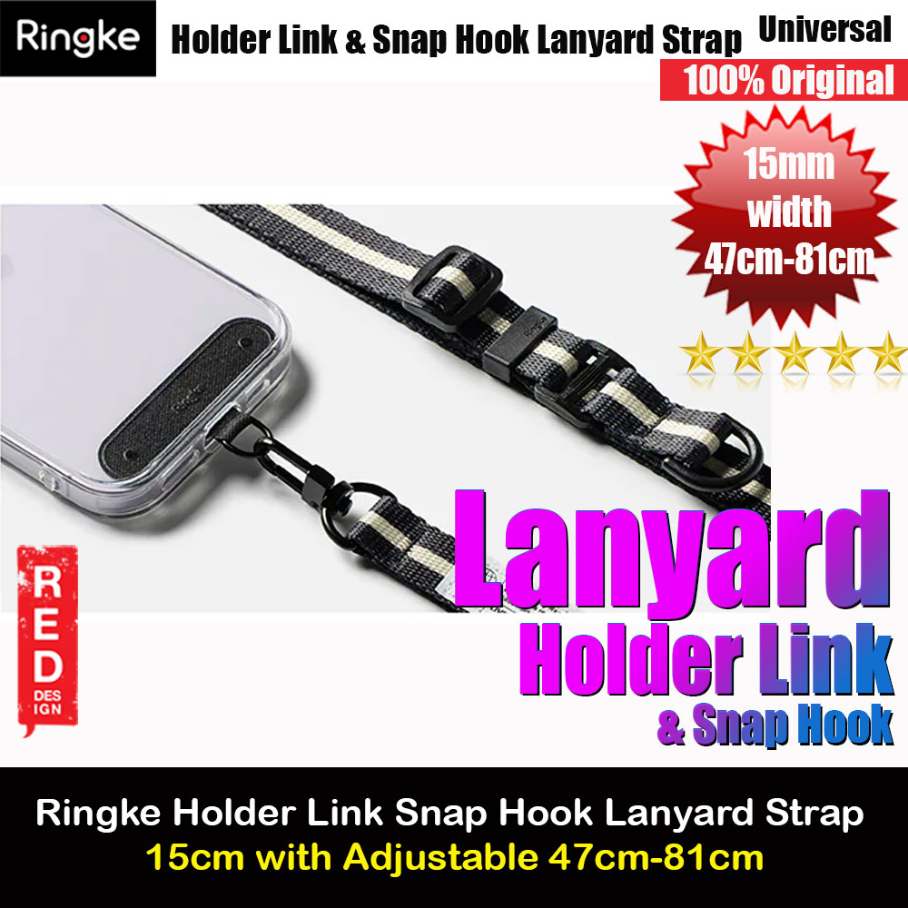 Picture of Ringke Adjustable Shoulder Holder Link Snap Hook Lanyard Crossbody Phone Strap for Phone case (Sand Black) Red Design- Red Design Cases, Red Design Covers, iPad Cases and a wide selection of Red Design Accessories in Malaysia, Sabah, Sarawak and Singapore 