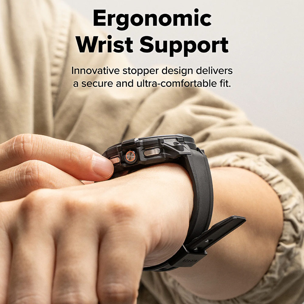 Picture of Samsung Galaxy Watch 8 Classic 46mm Case | Ringke Case and Band Strap Rugged Gear for Samsung Galaxy Watch 8 Classic 46mm (All Black)