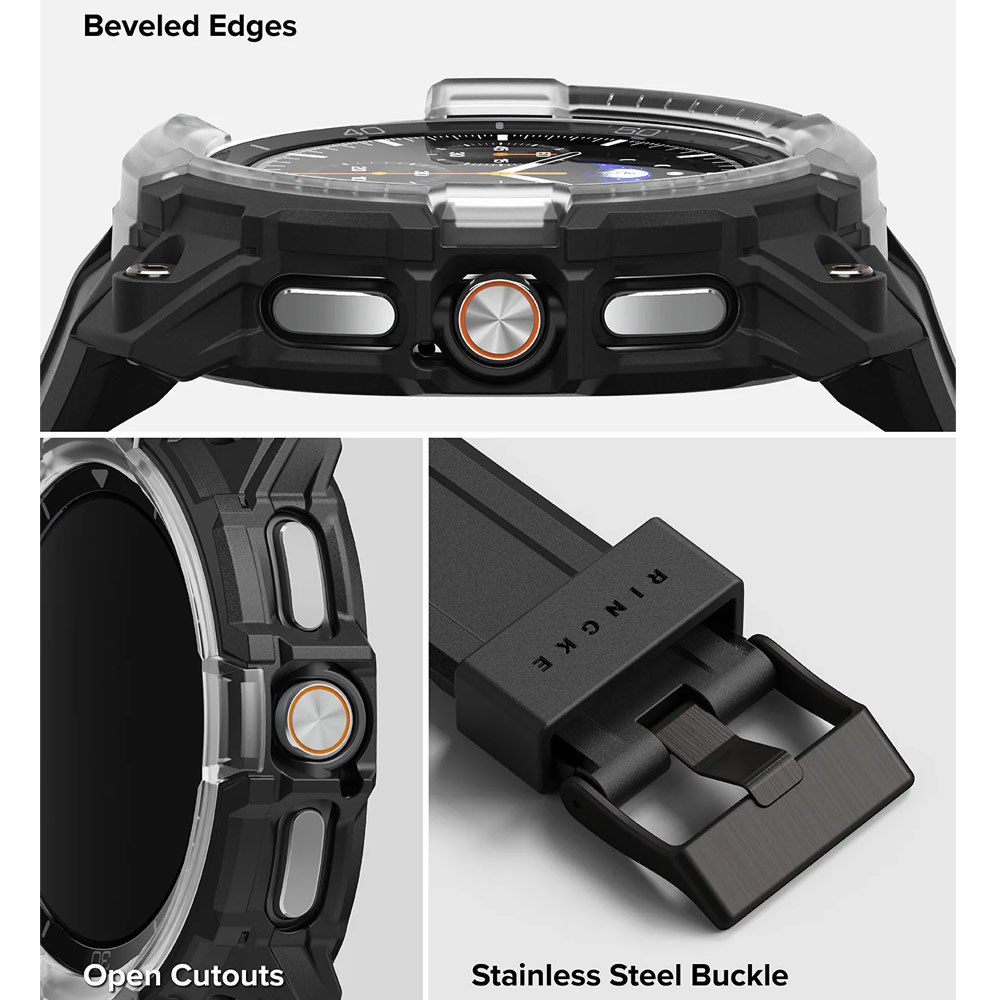 Picture of Samsung Galaxy Watch 8 Classic 46mm Case | Ringke Case and Band Strap Rugged Gear for Samsung Galaxy Watch 8 Classic 46mm (Black)