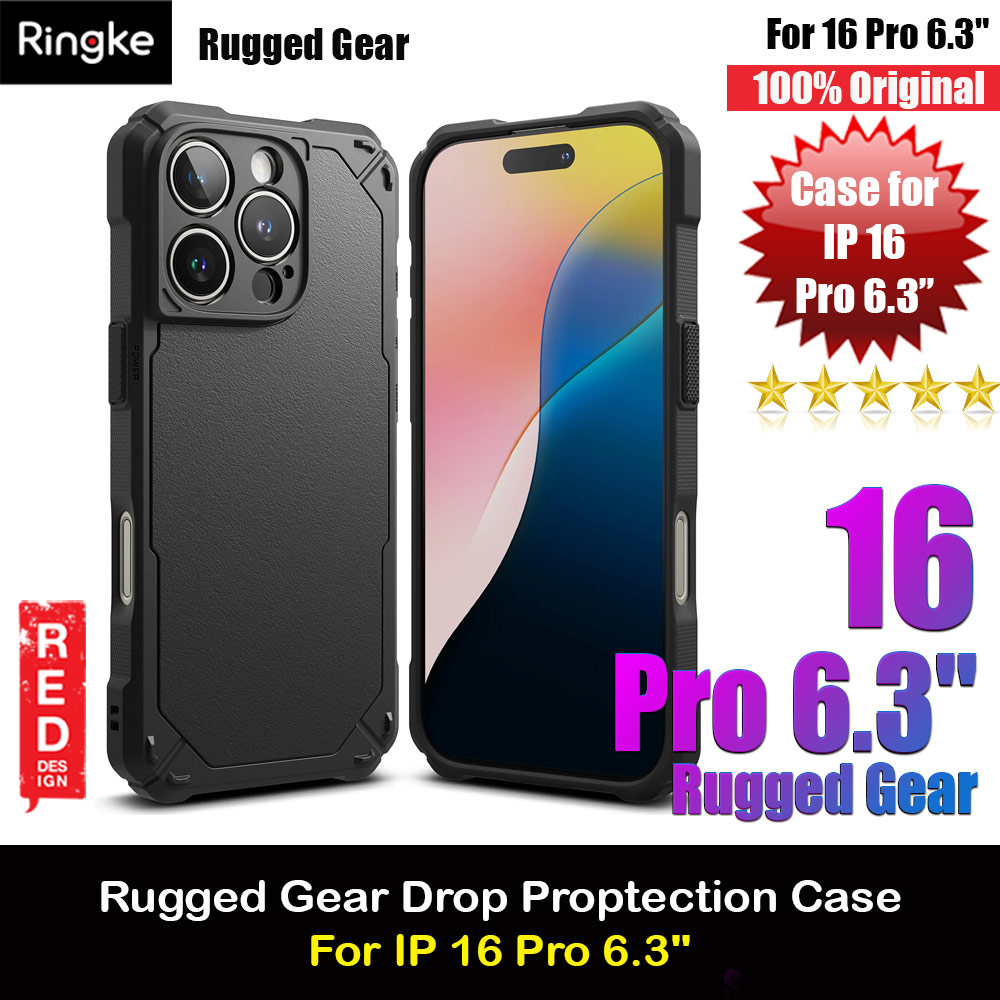 Picture of Ringke Rugged Gear Drop Protection Case for Apple iPhone 16 Pro 6.3 (Black) Apple iPhone 16 Pro 6.3- Apple iPhone 16 Pro 6.3 Cases, Apple iPhone 16 Pro 6.3 Covers, iPad Cases and a wide selection of Apple iPhone 16 Pro 6.3 Accessories in Malaysia, Sabah, Sarawak and Singapore 