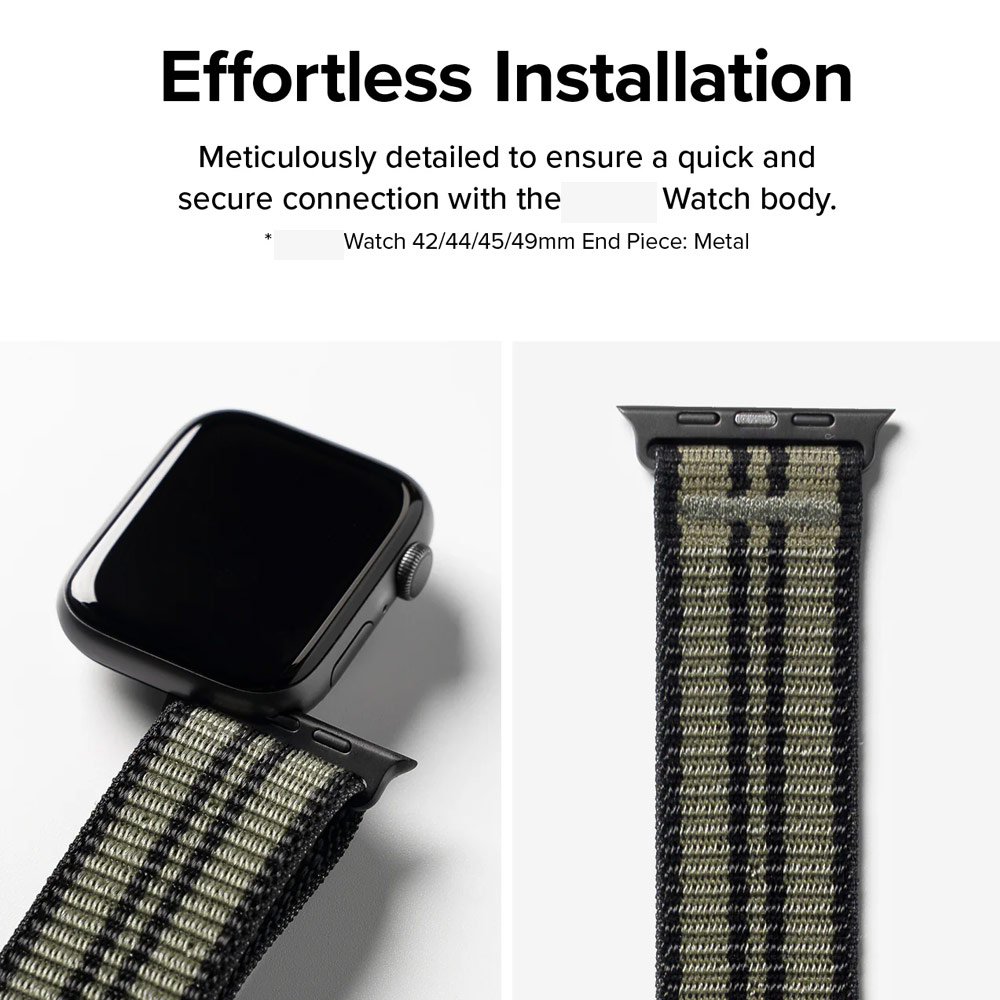 Picture of Apple Watch 42mm  | Ringke Sports Air Loop Breathable Woven Nylon Soft Weave Strap for Apple Watch Series 4 5 6 8 9 10 42mm 44mm 45mm 46mm 49mm Ultra (BURNT OLIVE)