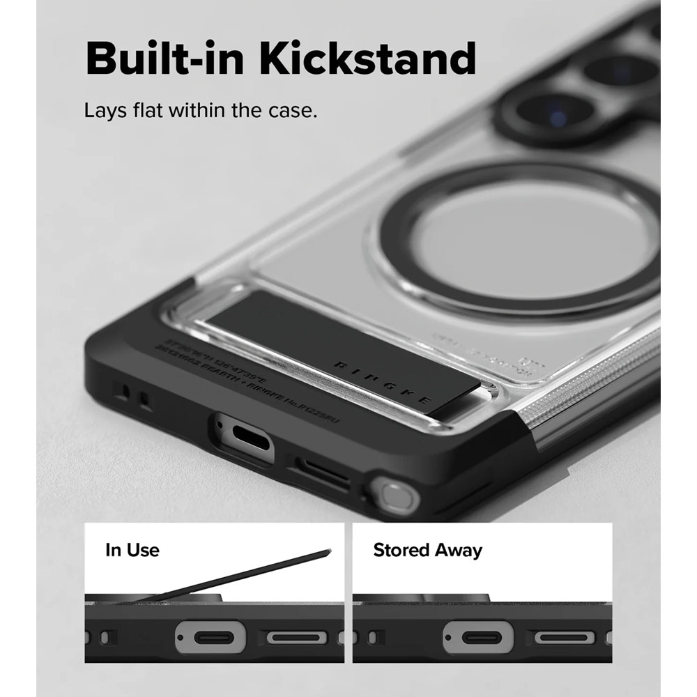 Picture of Samsung Galaxy S26 Ultra Case | Ringke UX Magnetic Heavy Duty Drop Protection Case with Kickstand for Samsung Galaxy S26 Ultra (Clear)
