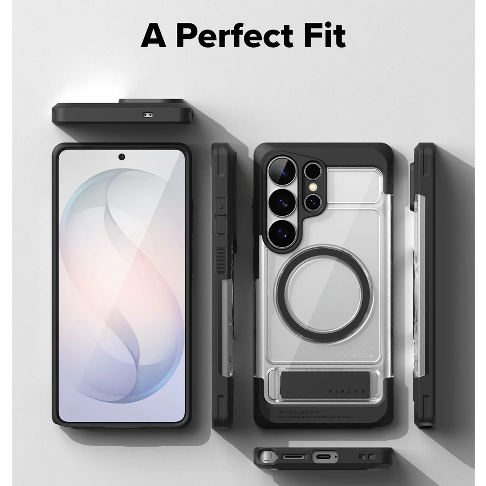 Picture of Samsung Galaxy S26 Ultra Case | Ringke UX Magnetic Heavy Duty Drop Protection Case with Kickstand for Samsung Galaxy S26 Ultra (Clear)