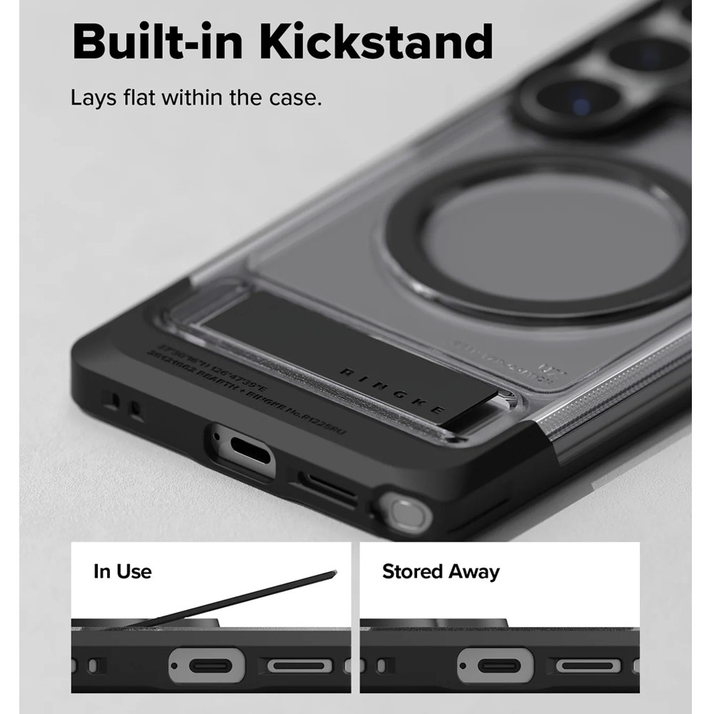 Picture of Samsung Galaxy S26 Ultra Case | Ringke UX Magnetic Heavy Duty Drop Protection Case with Kickstand for Samsung Galaxy S26 Ultra (Smoke Black)