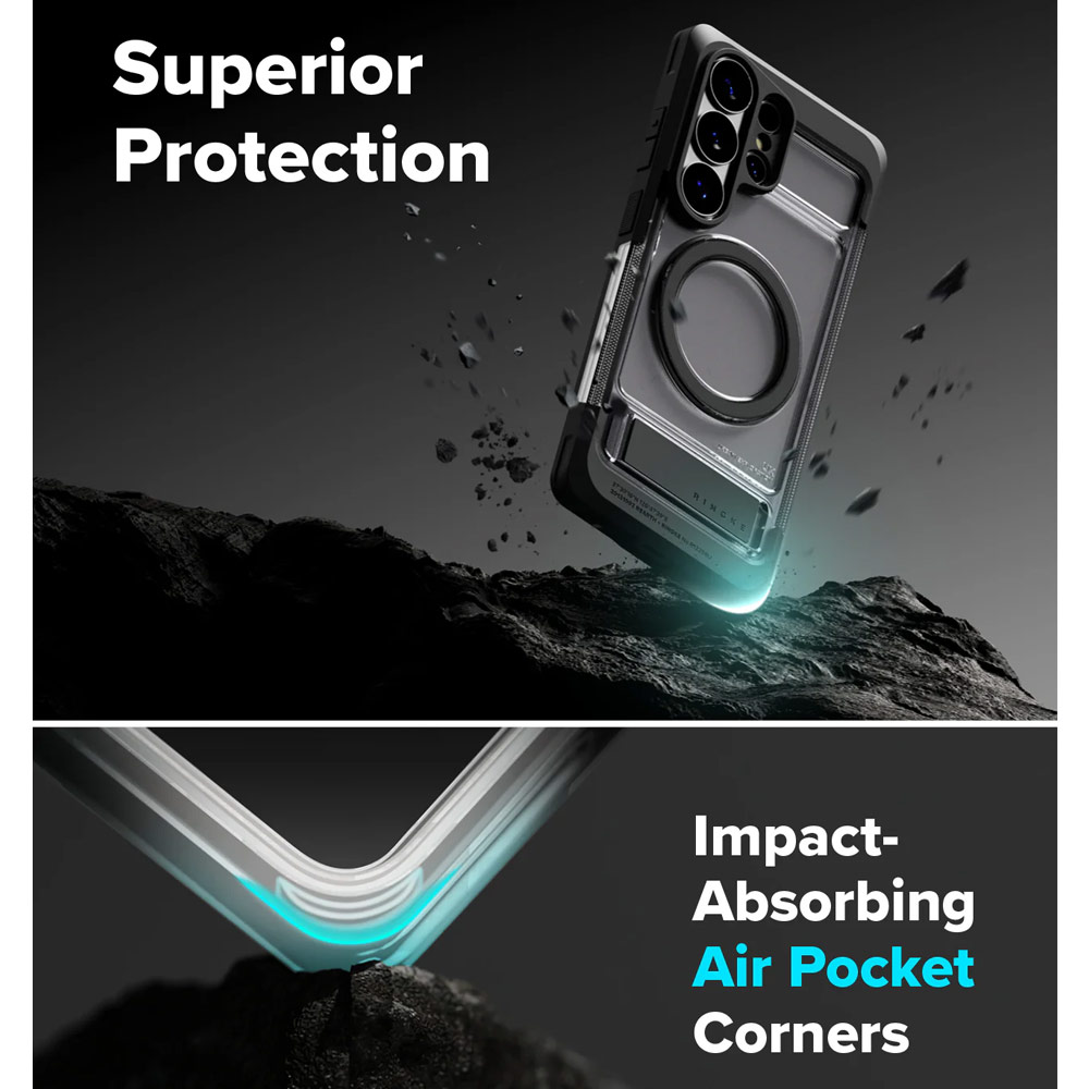 Picture of Samsung Galaxy S26 Ultra Case | Ringke UX Magnetic Heavy Duty Drop Protection Case with Kickstand for Samsung Galaxy S26 Ultra (Smoke Black)