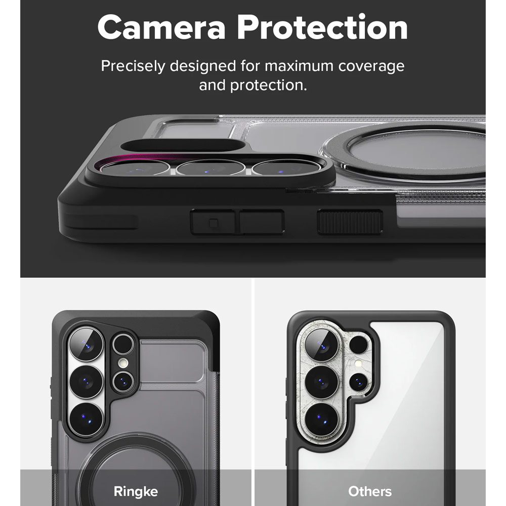 Picture of Samsung Galaxy S26 Ultra Case | Ringke UX Magnetic Heavy Duty Drop Protection Case with Kickstand for Samsung Galaxy S26 Ultra (Smoke Black)