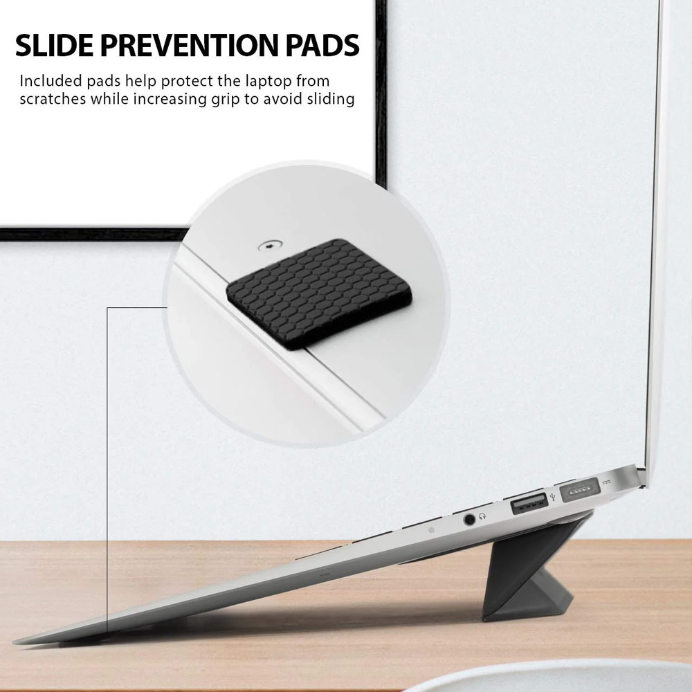 Picture of Ringke Adhesive Foldable Slim Laptop Stand for Macbook (Black)