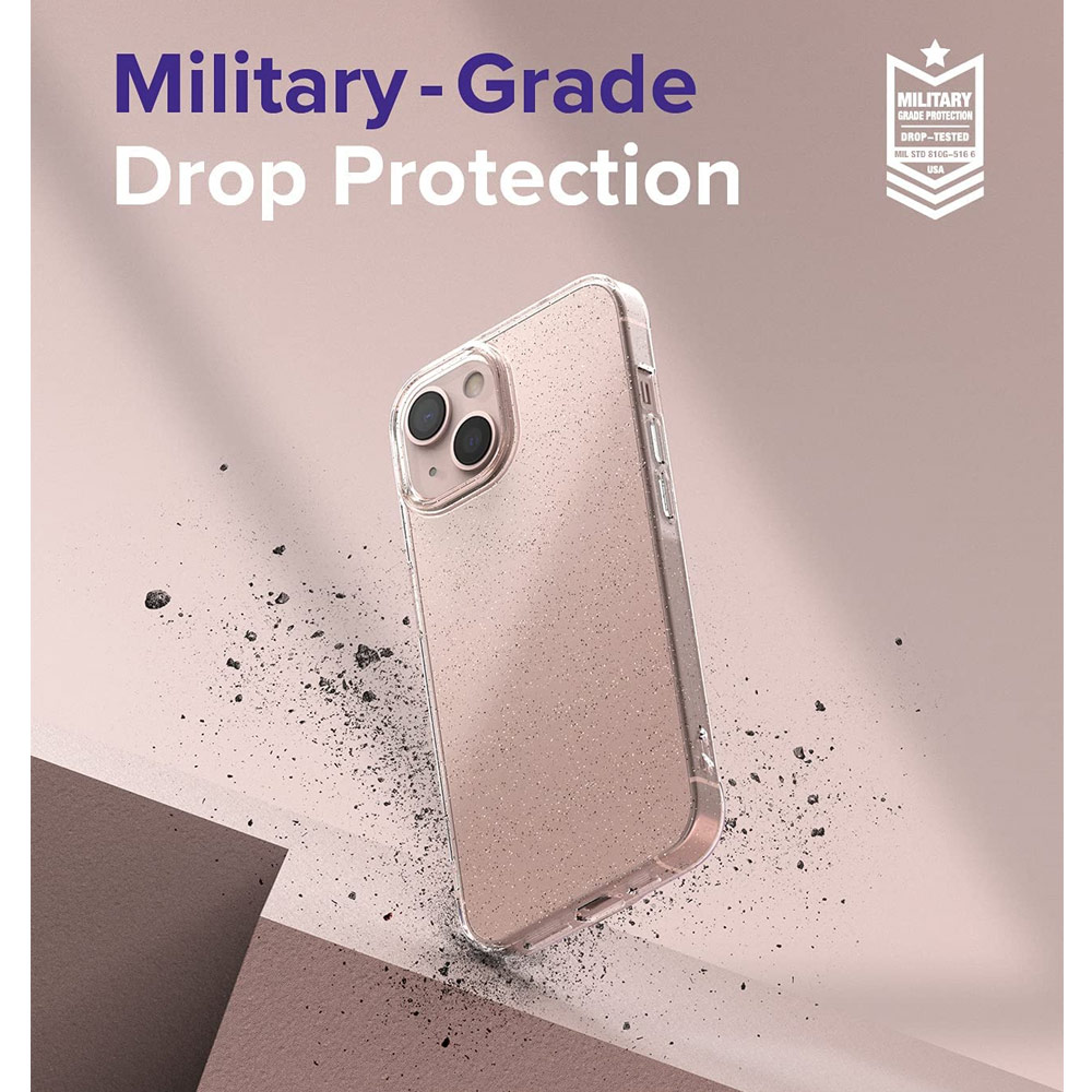 Picture of Apple iPhone 13 6.1 Case | Ringke Air Soft TPU Protection Case for Apple iPhone 13 6.1 (Glitter Clear)