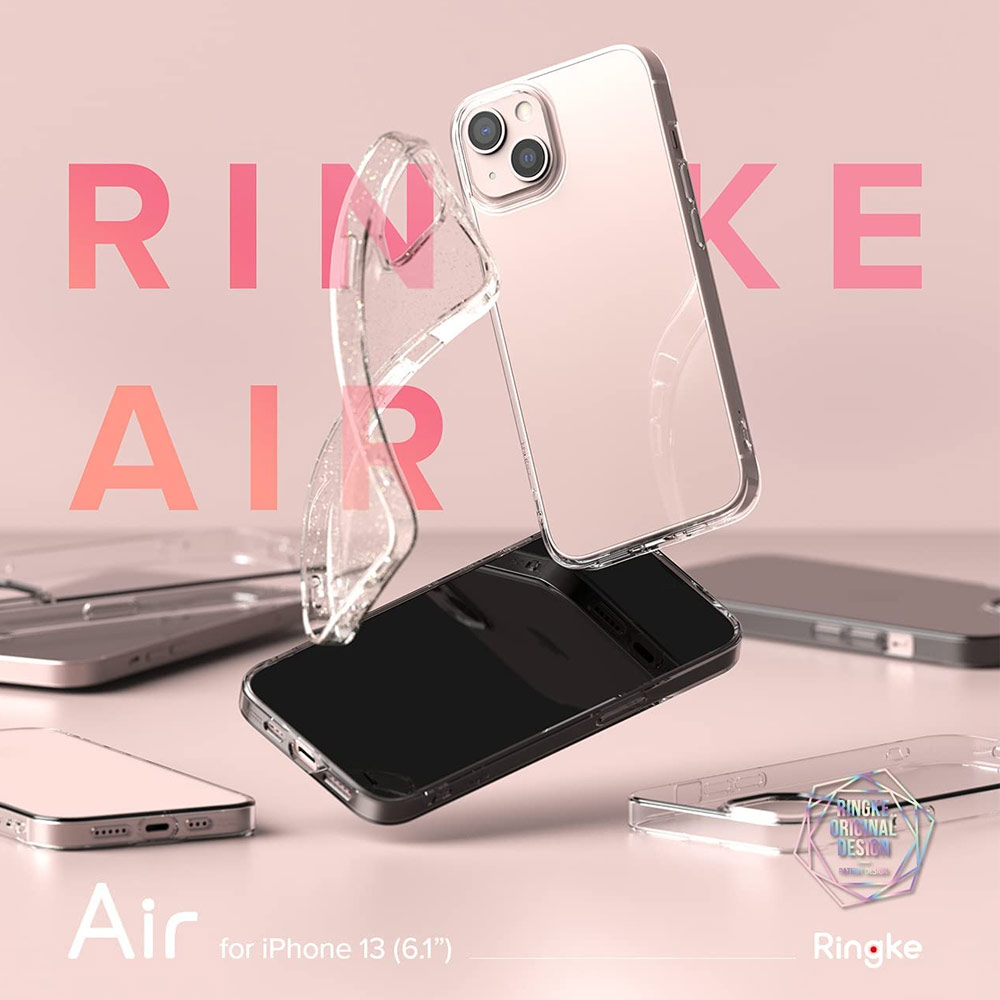 Picture of Apple iPhone 13 6.1 Case | Ringke Air Soft TPU Protection Case for Apple iPhone 13 6.1 (Glitter Clear)