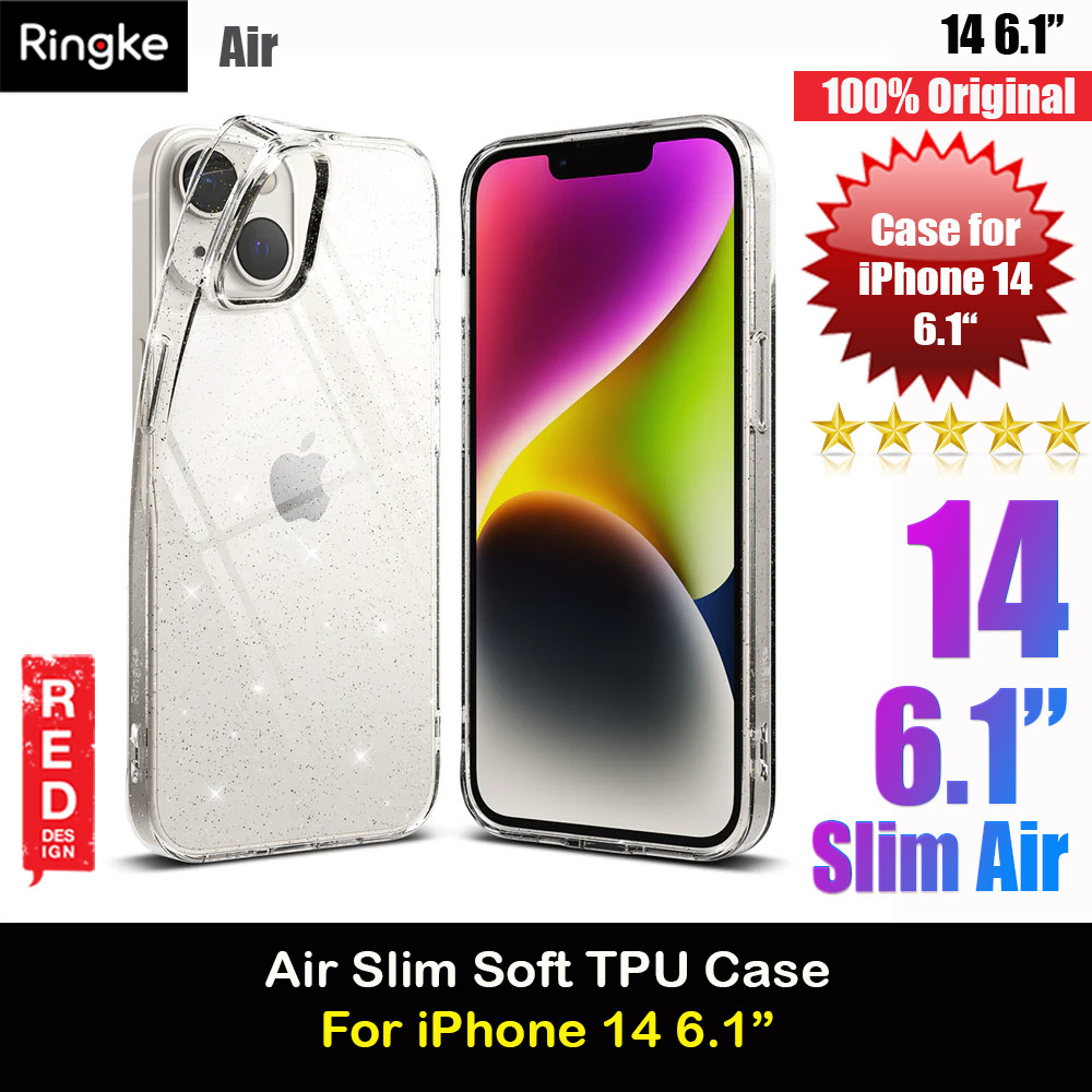 Picture of Ringke Air Slim Thin Soft TPU Case for Apple iPhone 14 6.1 (Glitter Clear) Apple iPhone 14 6.1- Apple iPhone 14 6.1 Cases, Apple iPhone 14 6.1 Covers, iPad Cases and a wide selection of Apple iPhone 14 6.1 Accessories in Malaysia, Sabah, Sarawak and Singapore 