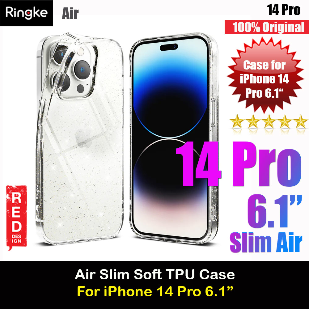 Picture of Ringke Air Slim Thin Soft TPU Case for Apple iPhone 14 Pro 6.1 (Glitter Clear) Apple iPhone 14 Pro 6.1- Apple iPhone 14 Pro 6.1 Cases, Apple iPhone 14 Pro 6.1 Covers, iPad Cases and a wide selection of Apple iPhone 14 Pro 6.1 Accessories in Malaysia, Sabah, Sarawak and Singapore 