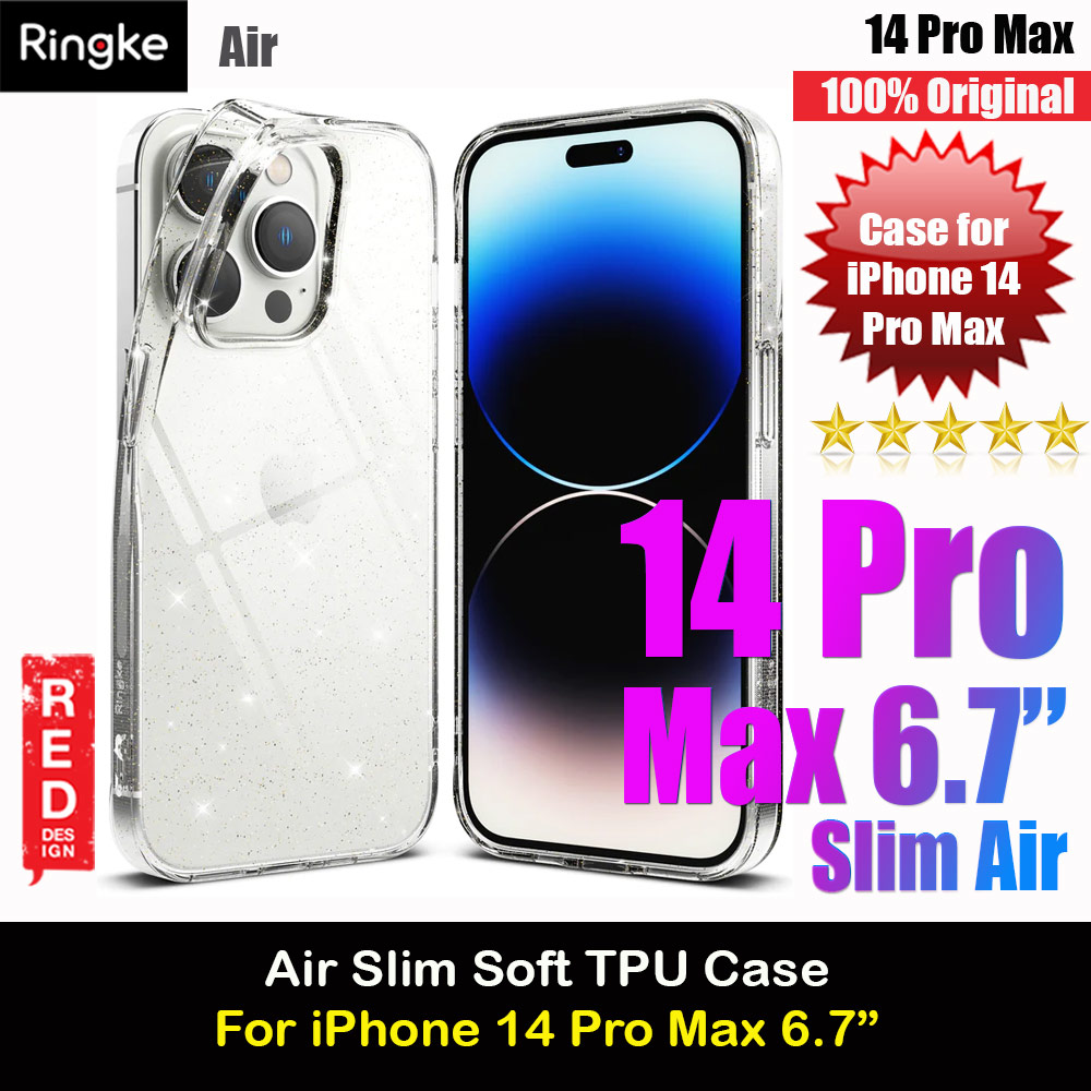 Picture of Ringke Air Slim Thin Soft TPU Case for Apple iPhone 14 Pro Max 6.7 (Glitter Clear) Apple iPhone 14 Pro Max 6.7- Apple iPhone 14 Pro Max 6.7 Cases, Apple iPhone 14 Pro Max 6.7 Covers, iPad Cases and a wide selection of Apple iPhone 14 Pro Max 6.7 Accessories in Malaysia, Sabah, Sarawak and Singapore 