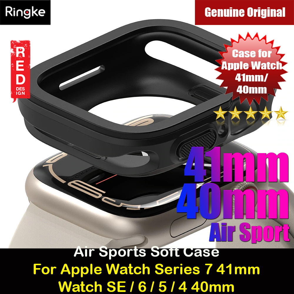 Picture of Ringke Air Sports Soft Bumper Case for Apple Watch Series 7 8 9 41mm Series SE 6 5 4 40mm Case (Black) Apple Watch 40mm- Apple Watch 40mm Cases, Apple Watch 40mm Covers, iPad Cases and a wide selection of Apple Watch 40mm Accessories in Malaysia, Sabah, Sarawak and Singapore 