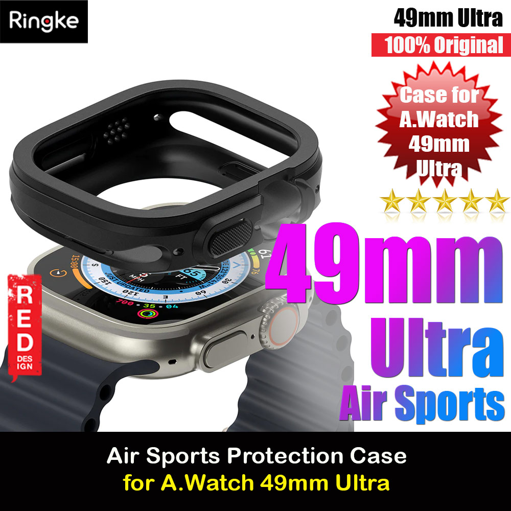 Picture of Ringke Air Sports Soft Bumper Case for Apple Watch Series 8 49mm Ultra Case (Black) Apple Watch 49mm	Ultra- Apple Watch 49mm	Ultra Cases, Apple Watch 49mm	Ultra Covers, iPad Cases and a wide selection of Apple Watch 49mm	Ultra Accessories in Malaysia, Sabah, Sarawak and Singapore 