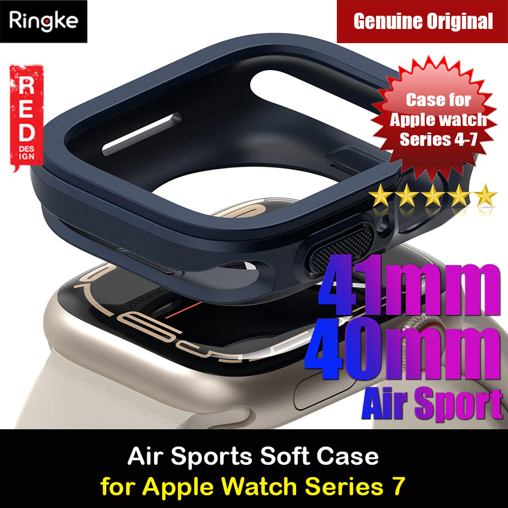 Picture of Ringke Air Sports Soft Bumper Case for Apple Watch Series 7 8 9 41mm Series SE 6 5 4 41mm 40mm Case (Navy) Apple Watch 40mm- Apple Watch 40mm Cases, Apple Watch 40mm Covers, iPad Cases and a wide selection of Apple Watch 40mm Accessories in Malaysia, Sabah, Sarawak and Singapore 